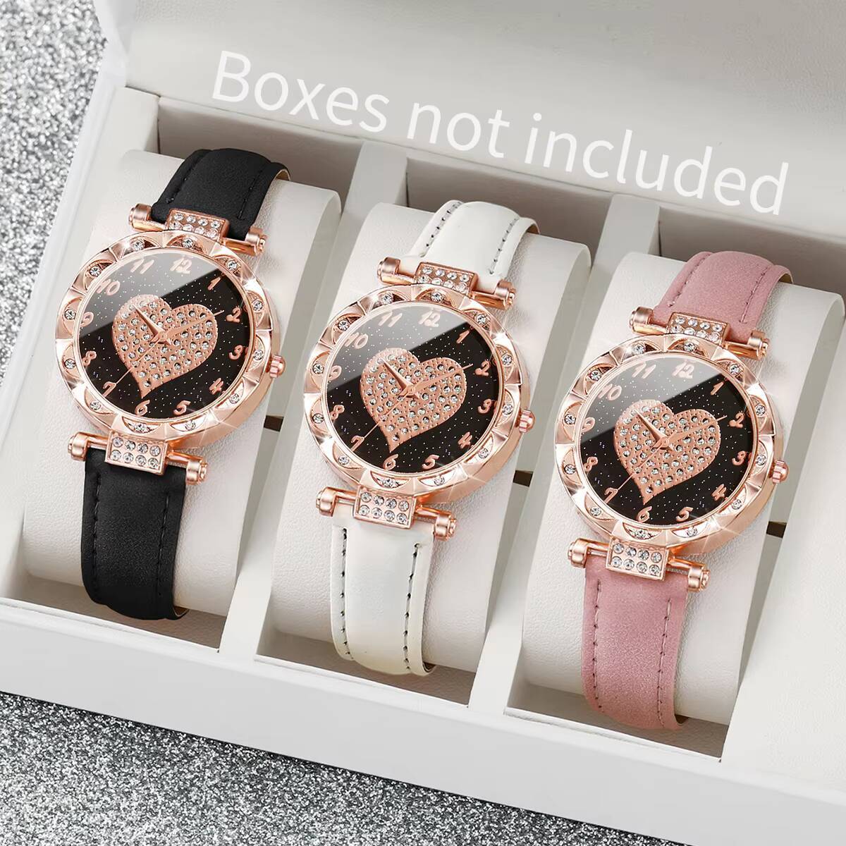 Open Heart Watch - Set Jam Tangan Wanita 3 Buah