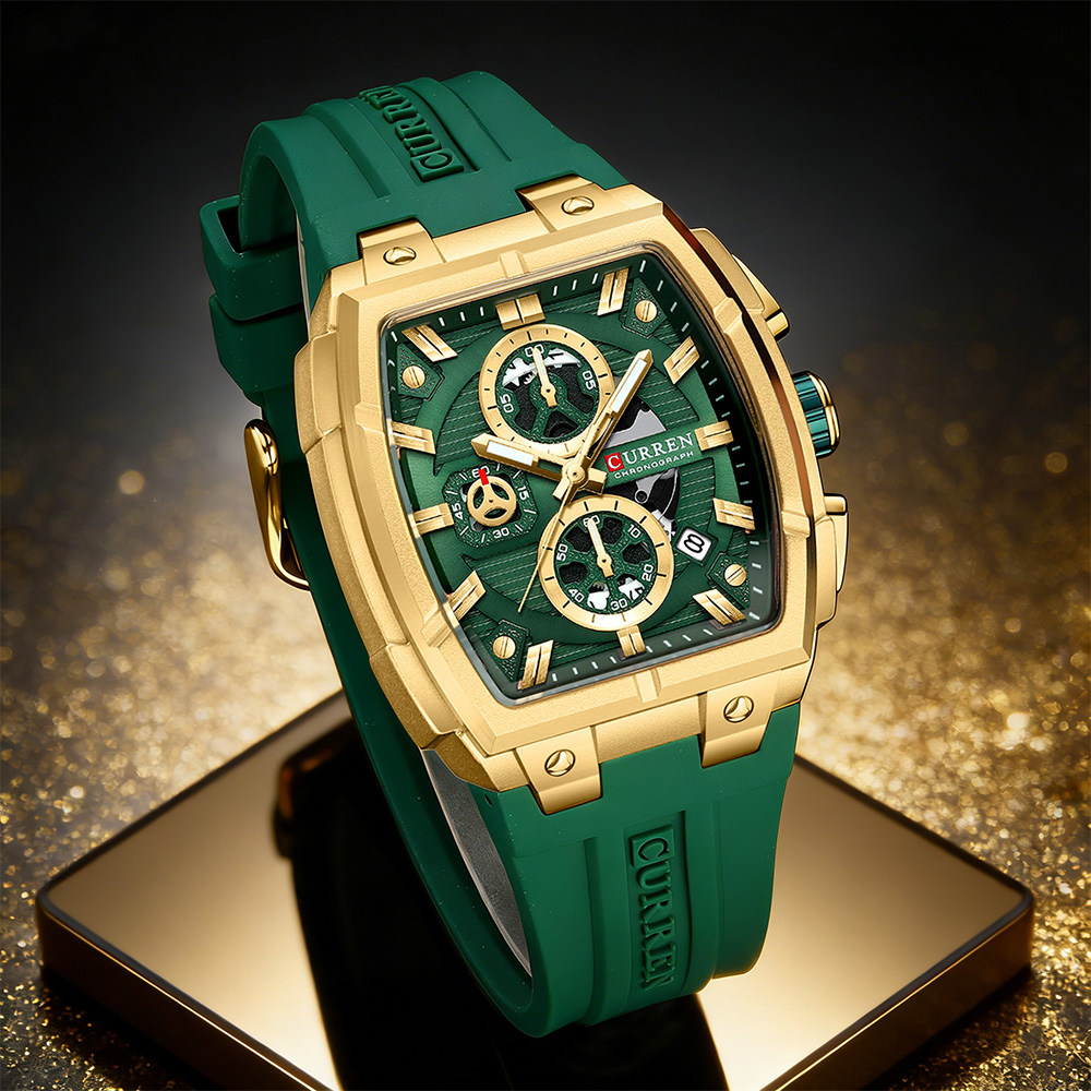 Luxury Watch And Bracelet - Jam Tangan Mewah Vintage CURREN untuk