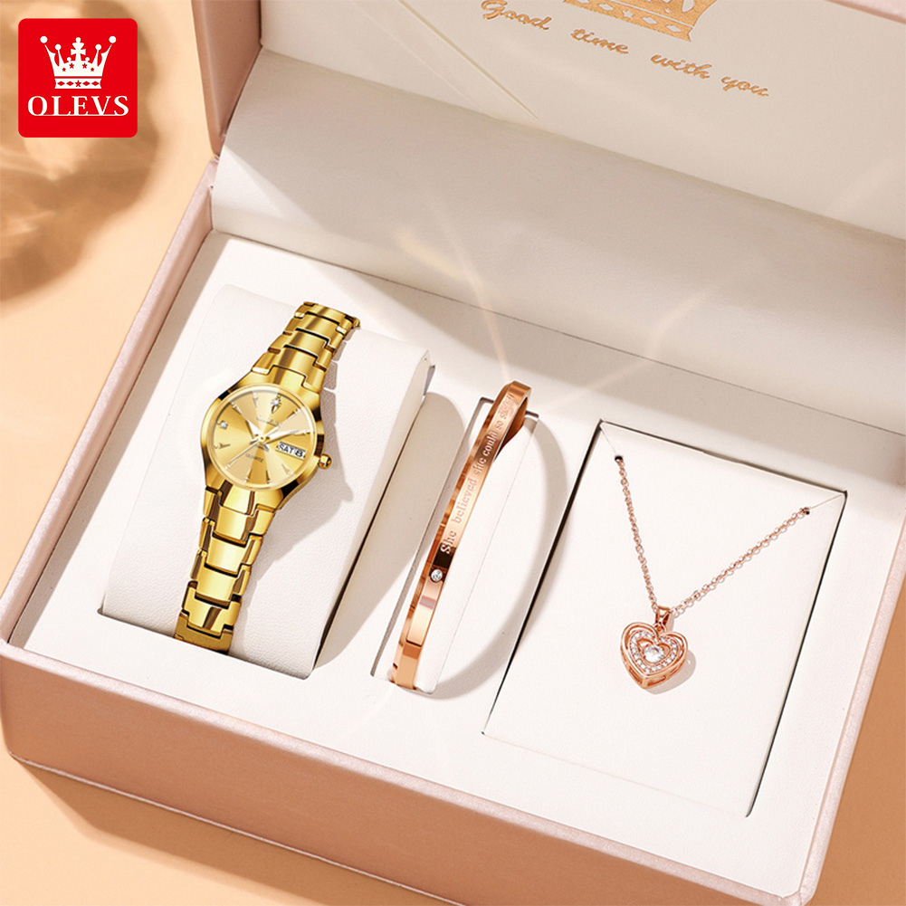 Luxury Watch And Bracelet - OLEVS Jam Tangan Wanita 8697 Jam