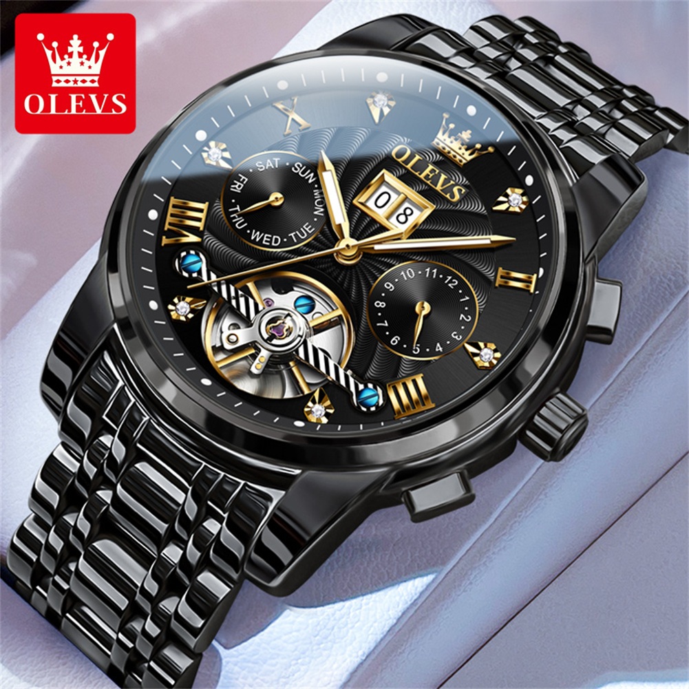 Open Heart Watch - OLEVS jam tangan otomatis penuh multifungsi