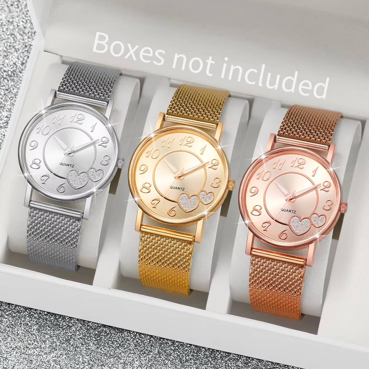 Open Heart Watch - 1/3 Buah Jam Tangan Wanita Dial