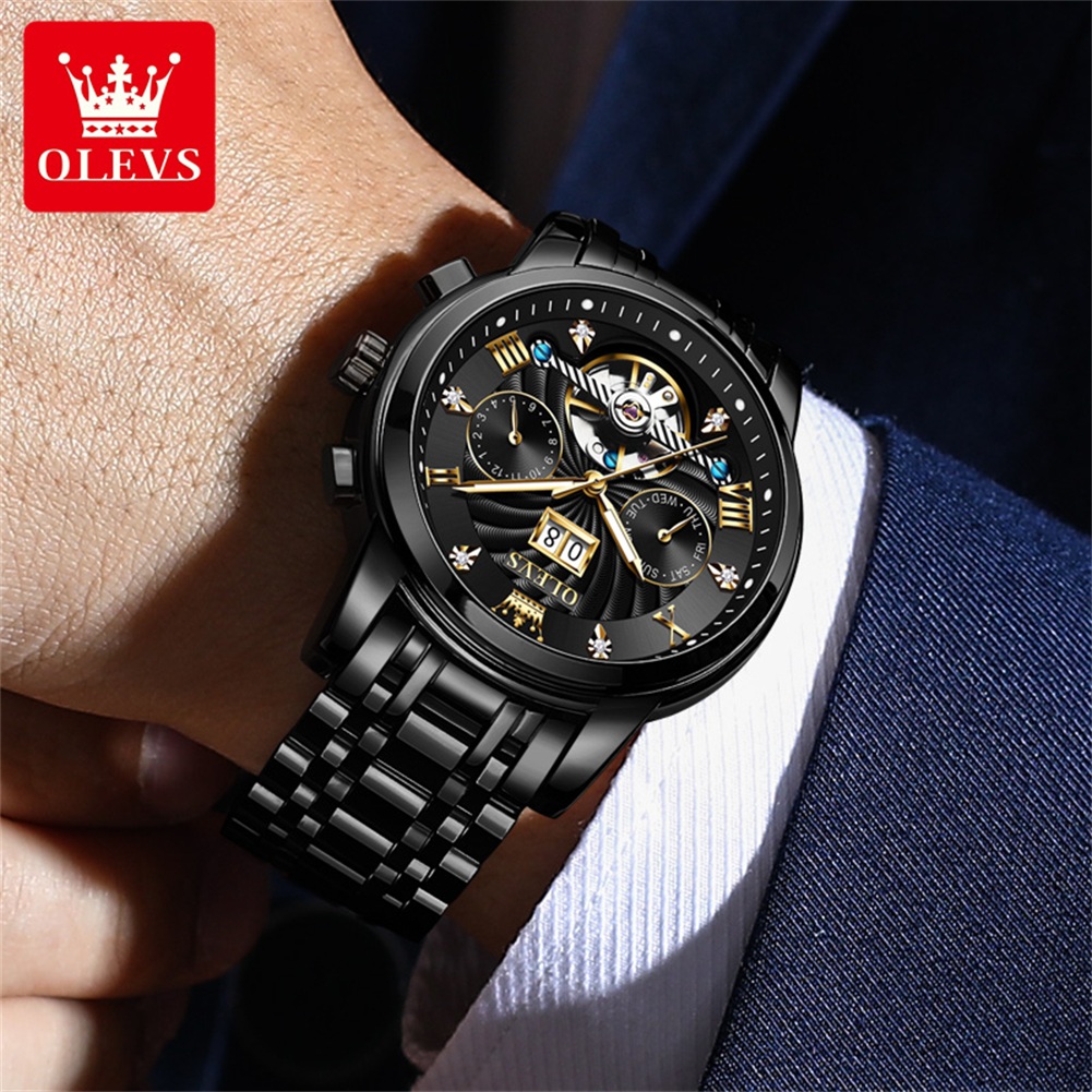 OLEVS jam tangan otomatis penu - Open Heart Watch ulasan dan harga