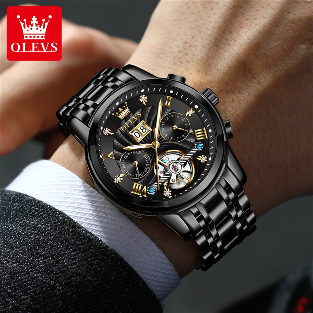 OLEVS jam tangan otomatis penu - Open Heart Watch ulasan dan harga