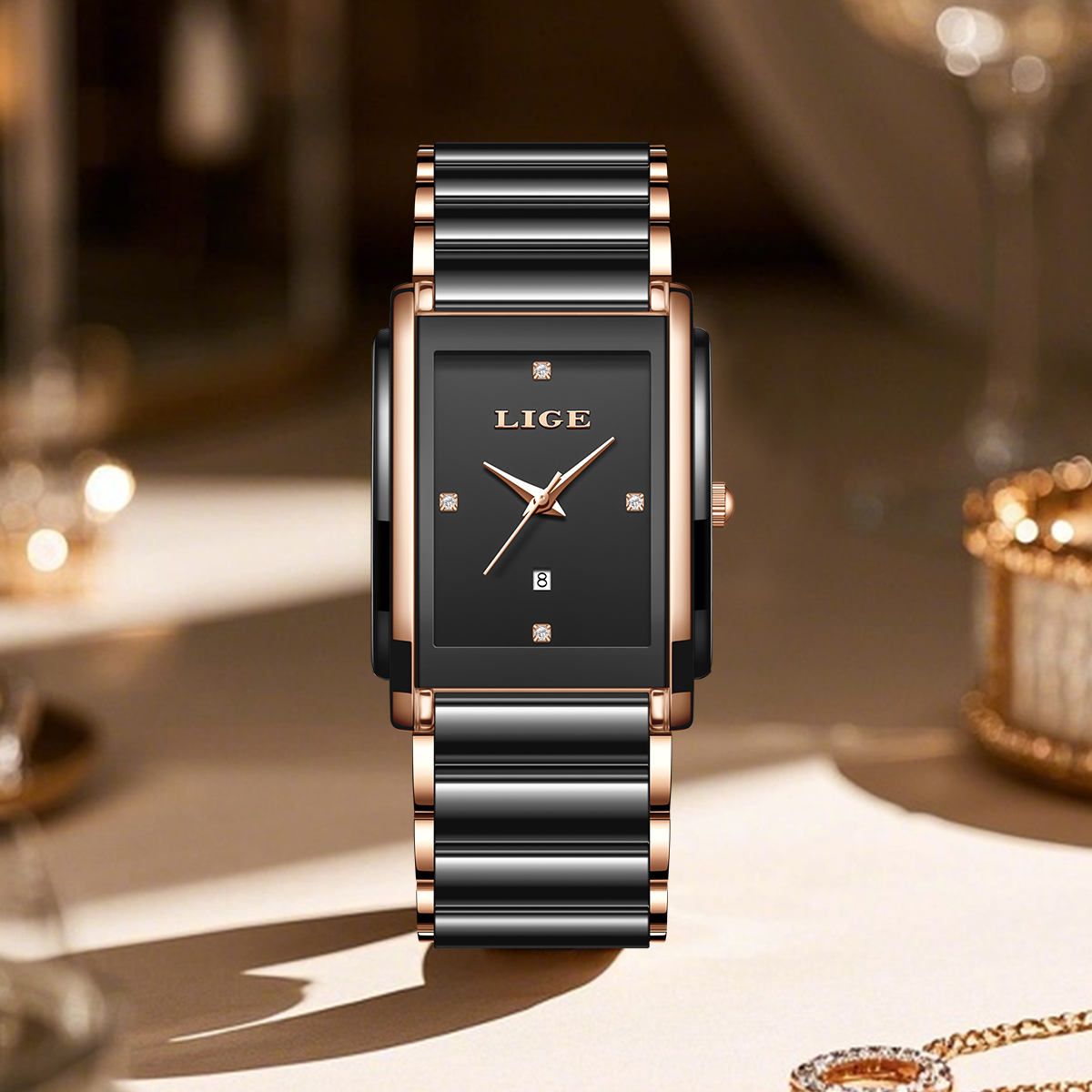 LIGE Jam Tangan Wanita Elegan  - Luxury Watch Display Case ulasan dan harga