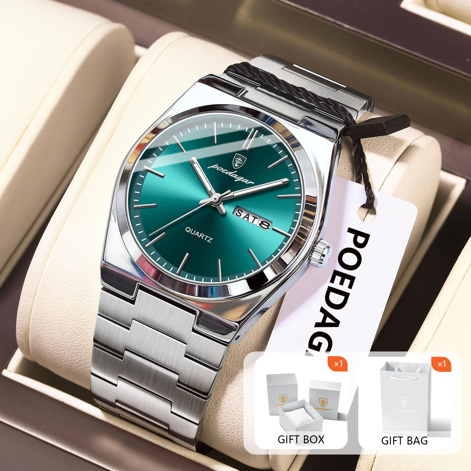 POEDAGAR Jam Tangan Kuarsa Pri - Luxury Watch Display Case ulasan dan harga