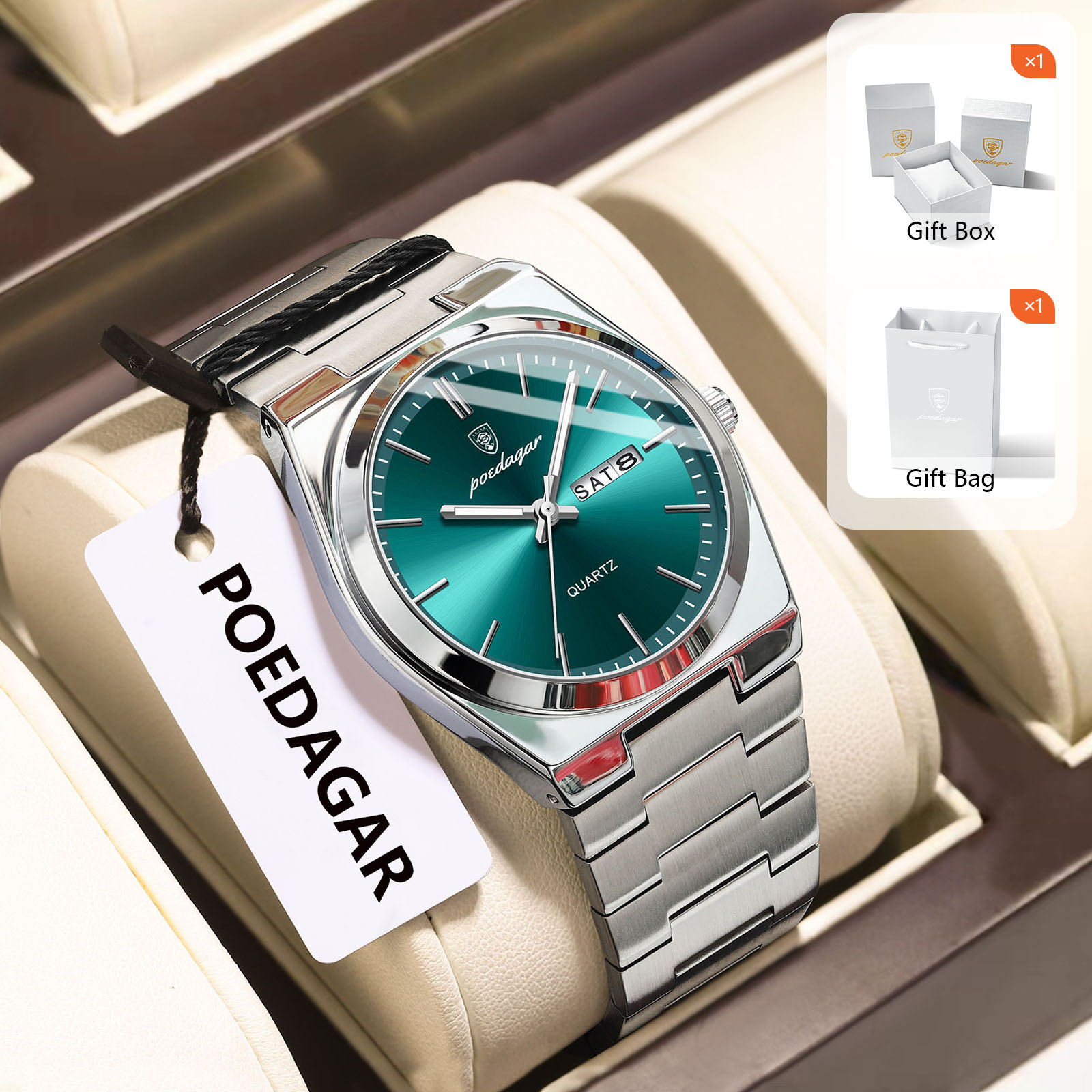 POEDAGAR Jam Tangan Kuarsa Pri - Luxury Watch Display Case ulasan dan harga